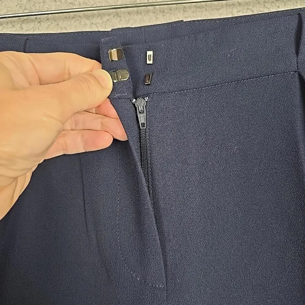 MANGO MNG Women's Suit Pants Size 6 Navy Blue with pocket - Picture 3 of 9